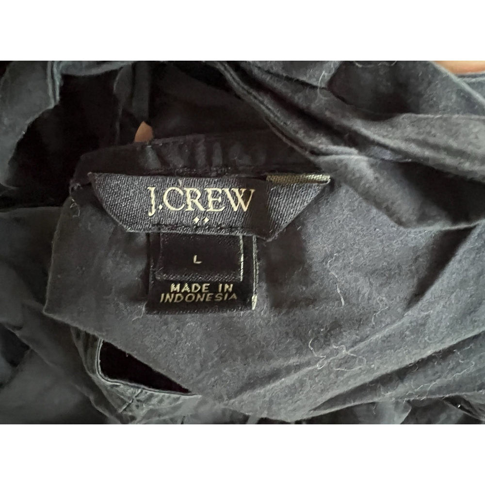 J. Crew Peplum Tank Top Bow Tie Back Navy Blue 100% Cotton Large Sporty Preppy - Picture 6 of 6